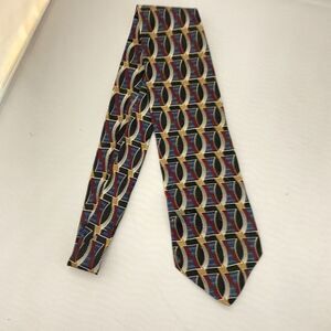 #5588 Feraud Louis Feraud Abstract Multicolored Men's Necktie, Tie 59X3.75